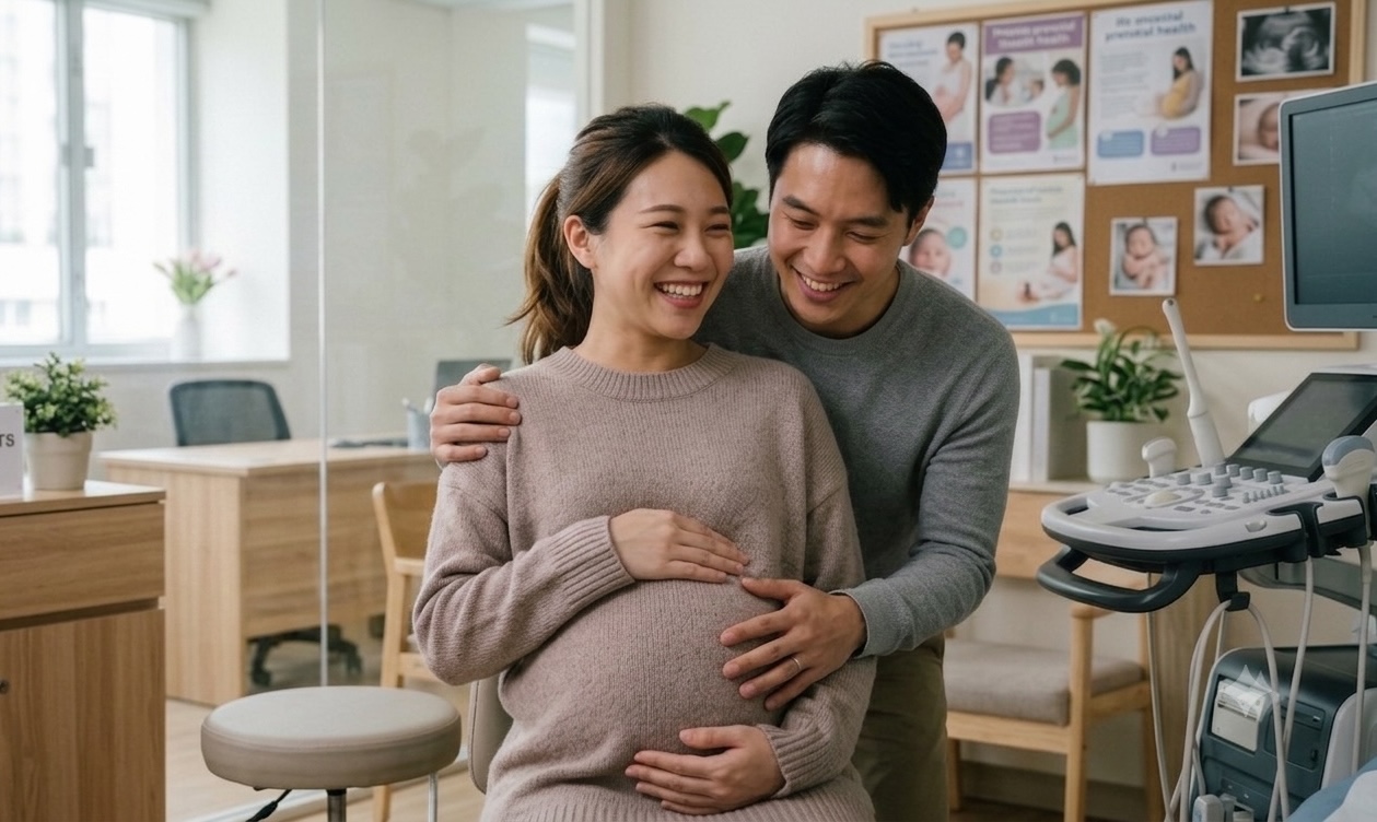Happy family or expecting couple